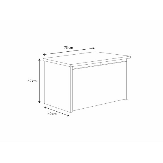 Daria játékláda fehér színben, Elefánt mintával