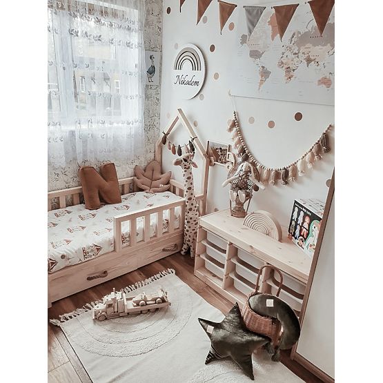 Scandi házikóágy - natúr