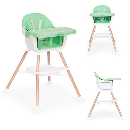 2 az 1-ben zöld gyerek etetőszék ECOTOYS