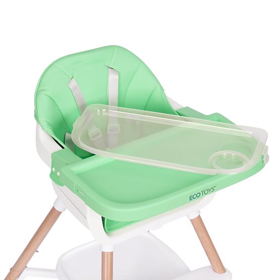 2 az 1-ben zöld gyerek etetőszék ECOTOYS