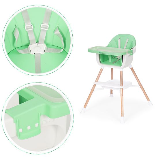 2 az 1-ben zöld gyerek etetőszék ECOTOYS