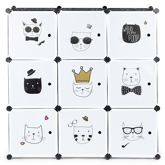 Gyerek moduláris szekrény polcokkal, 9 polcos gyerek