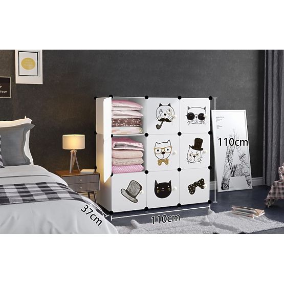 Gyerek moduláris szekrény polc gyerekeknek 9x - macskák