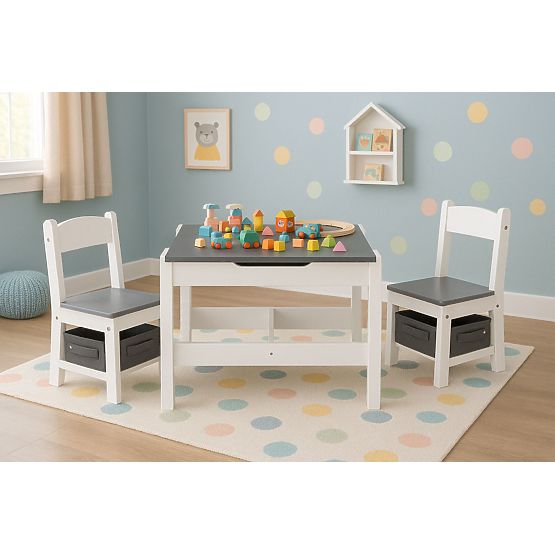 Gyermek bútor szett asztal + 2 szék táblával ECOTOYS