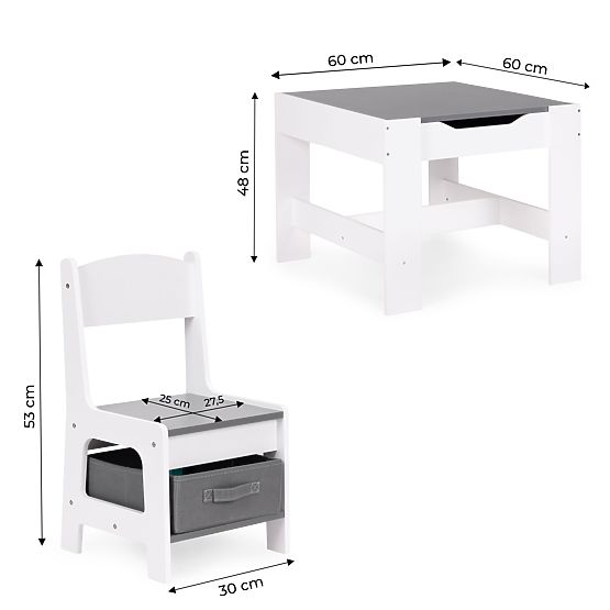 Gyermek bútor szett asztal + 2 szék táblával ECOTOYS