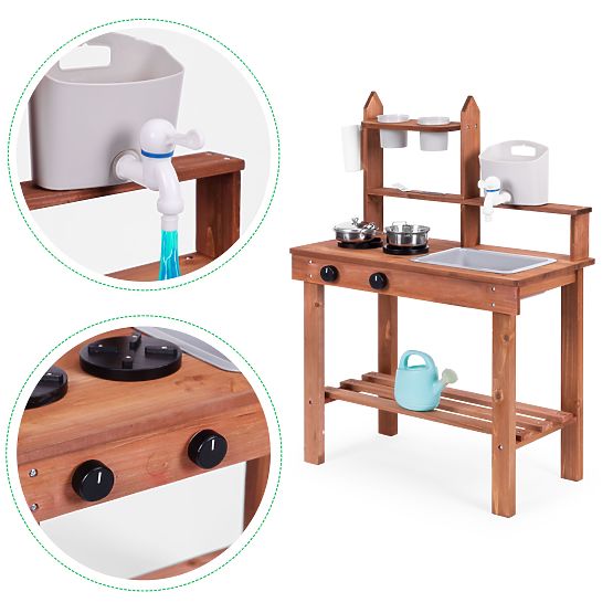 ECOTOYS gyerek kültéri sáros konyha jegenyefából