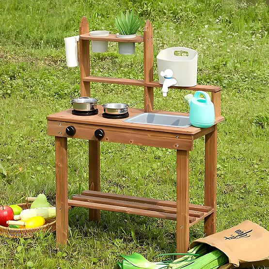 ECOTOYS gyerek kültéri sáros konyha jegenyefából