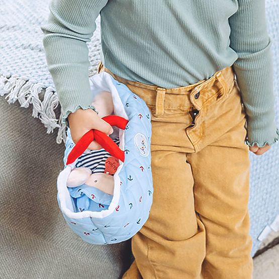 Doudou Jolijou Baba kék hordtáskában 20 cm