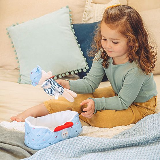 Doudou Jolijou Baba kék hordtáskában 20 cm