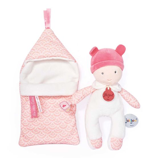 Doudou Jolijou Baba pólyás takaróban 20 cm