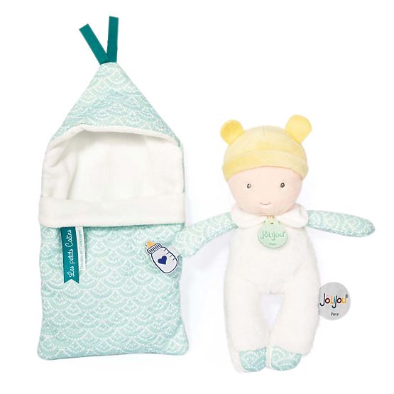 Doudou Jolijou Baba pólyás takaróban 20 cm