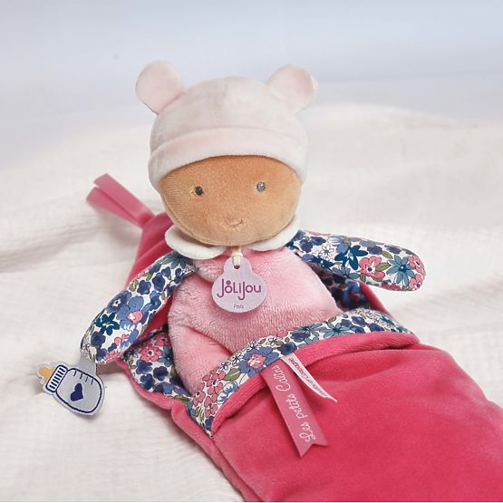 Doudou Jolijou Baba pólyás takaróban 20 cm