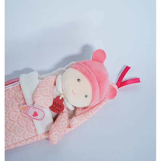 Doudou Jolijou Baba pólyás takaróban 20 cm