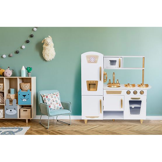 Nagy fehér-arany fa gyerek konyha ECOTOYS