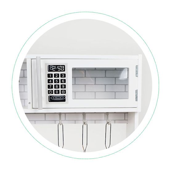 Fa konyha gyerekeknek LED világítással + edények ECOTOYS