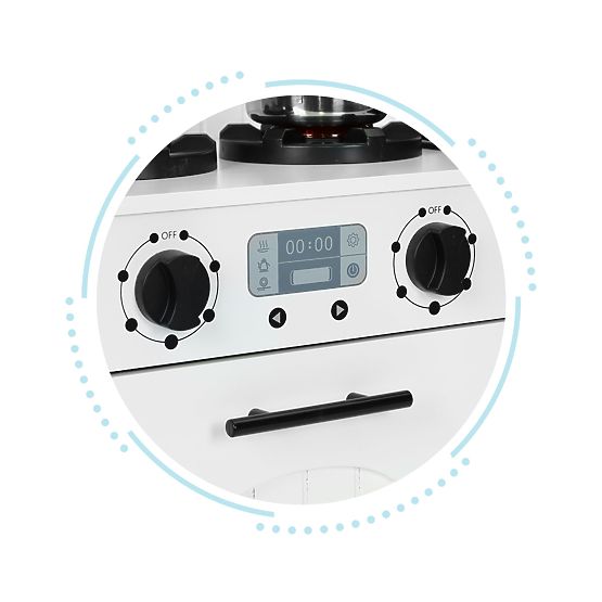 Fa konyha gyerekeknek sütővel, égőkkel, mikrohullámú sütővel és kiegészítőkkel - ECOTOYS