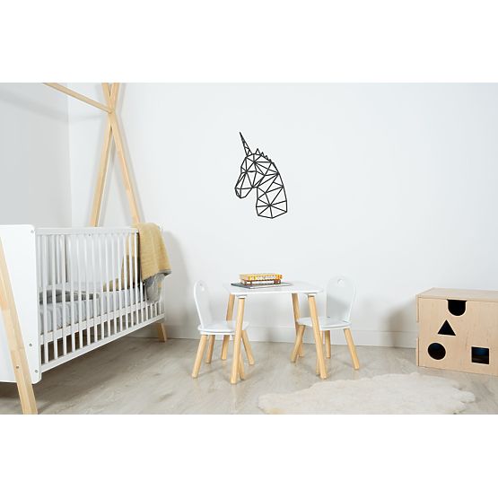 Fából készült geometrikus festmény - Unicorn - különböző színekben Szín: fekete