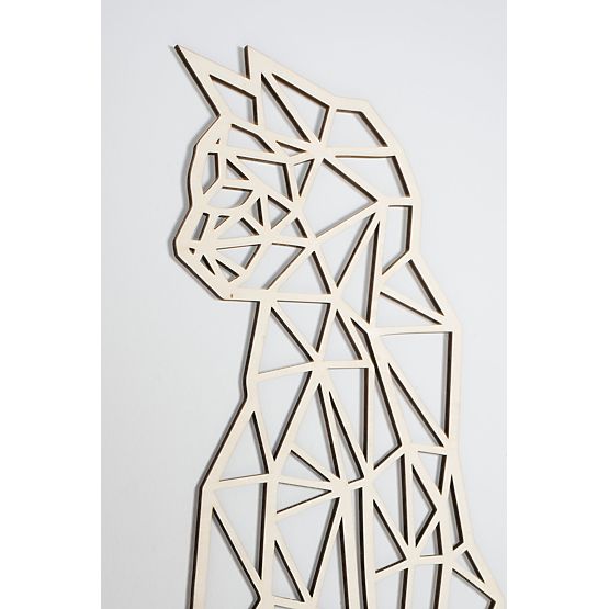 Fából készült geometrikus festmény - Cat - különböző színekben Szín: natúr