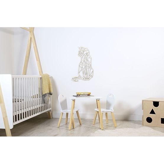 Fából készült geometrikus festmény - Cat - különböző színekben Szín: natúr