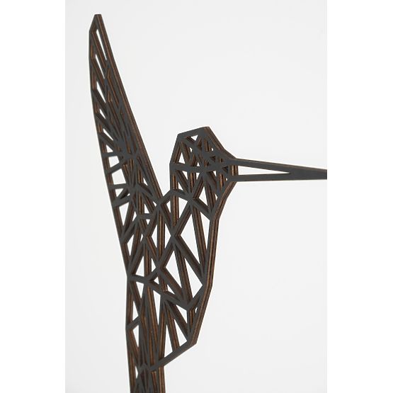 Fából készült geometrikus festmény - Kolibri - különböző színekben Szín: fekete