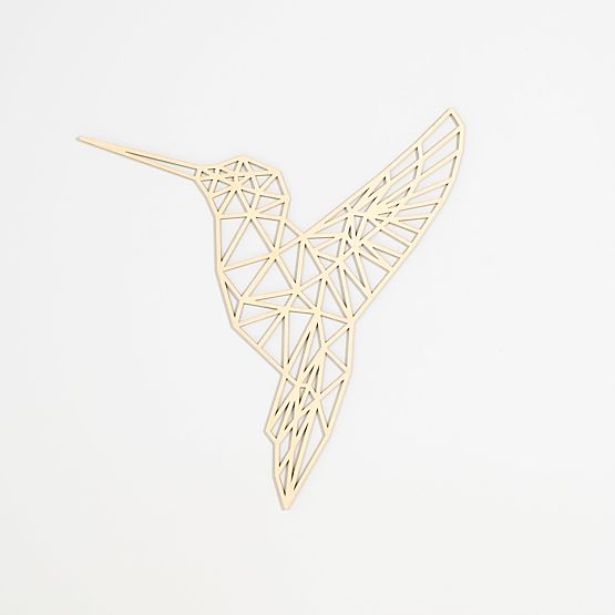 Fából készült geometrikus festmény - Kolibri - különböző színekben Szín: natúr