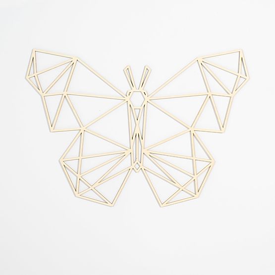 Fából készült geometrikus festmény - Pillangó - különböző színekben Szín: natúr