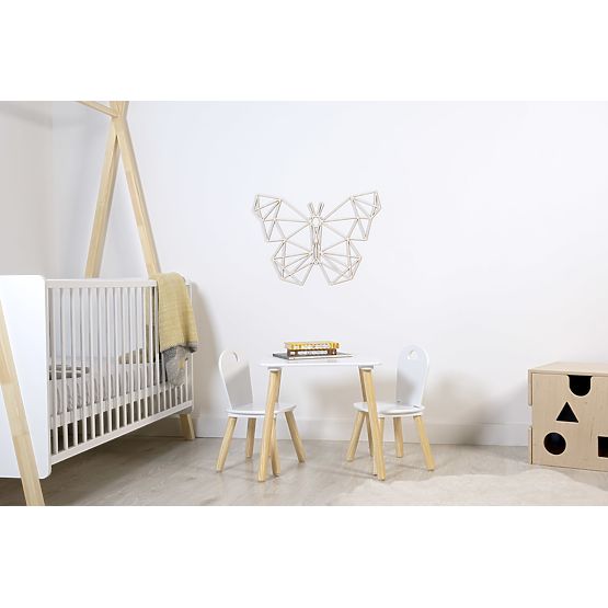 Fából készült geometrikus festmény - Pillangó - különböző színekben