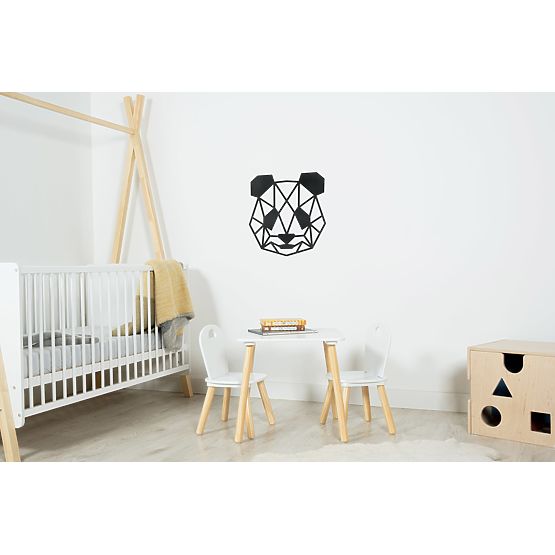 Fából készült geometrikus festmény - Panda - különböző színekben Szín: fekete