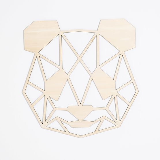 Fából készült geometrikus festmény - Panda - különböző színekben Szín: natúr