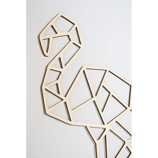 Fából készült geometrikus festmény - Flamingo - különböző színekben Szín: natúr
