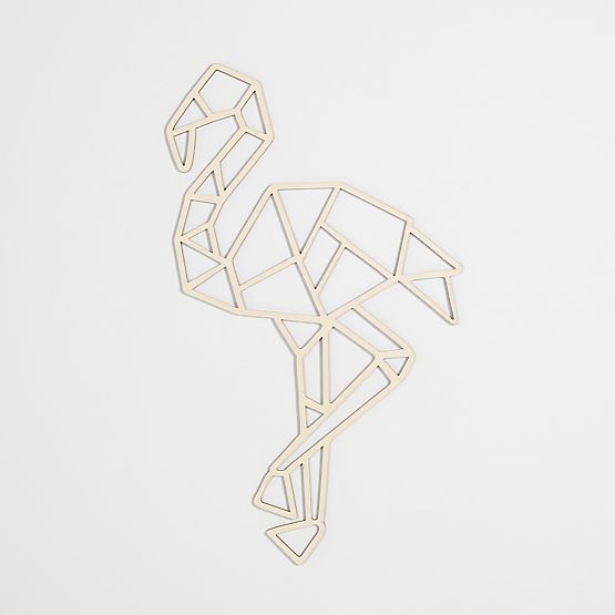 Fából készült geometrikus festmény - Flamingo - különböző színekben Szín: natúr
