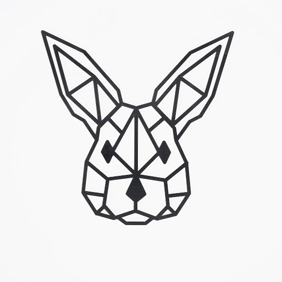 Fából készült geometrikus festmény - Hare - különböző színekben