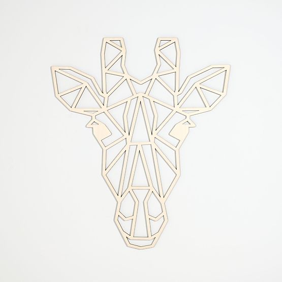 Fából készült geometrikus festmény - Zsiráf - különböző színekben Szín: natúr