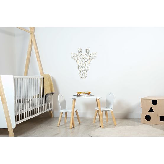 Fából készült geometrikus festmény - Zsiráf - különböző színekben Szín: natúr