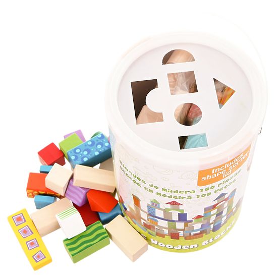 Ecotoys fa blokkok - 100 db