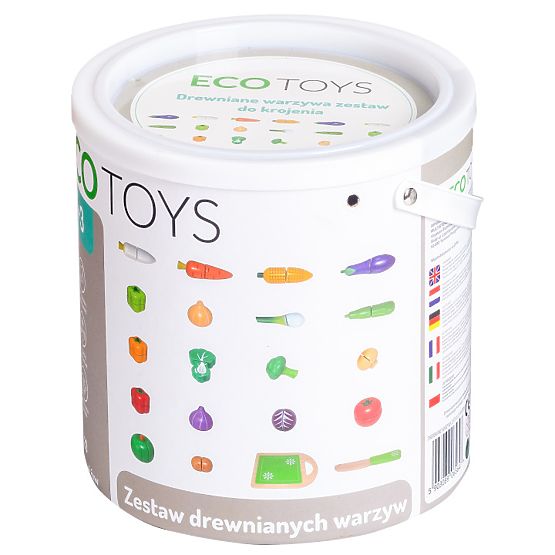 ECOTOYS fa vágásra szánt fa zöldség gyerekeknek, 20 darab
