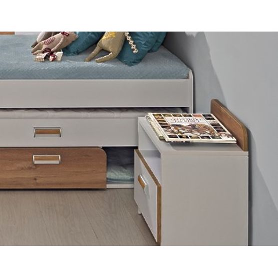 Éjjeliszekrény L12 - fehér / tölgyfa