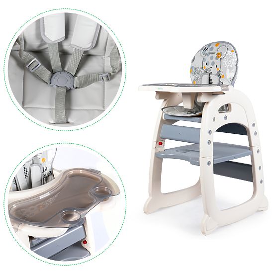 Étkező kis szék Mouse 2v1 - szürke