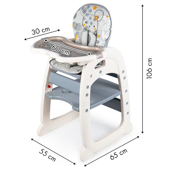 Étkező kis szék Mouse 2v1 - szürke