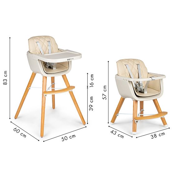 Étkező szék Nela 2in1 - bézs