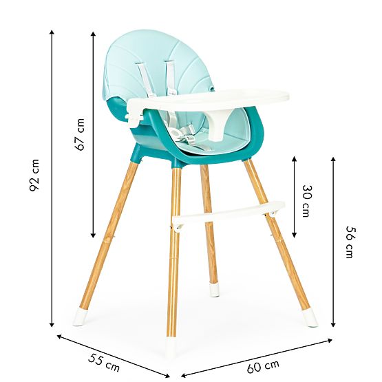 Étkező szék Polly 2in1 - türkiz