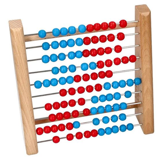 Fa abacus kék és piros színben