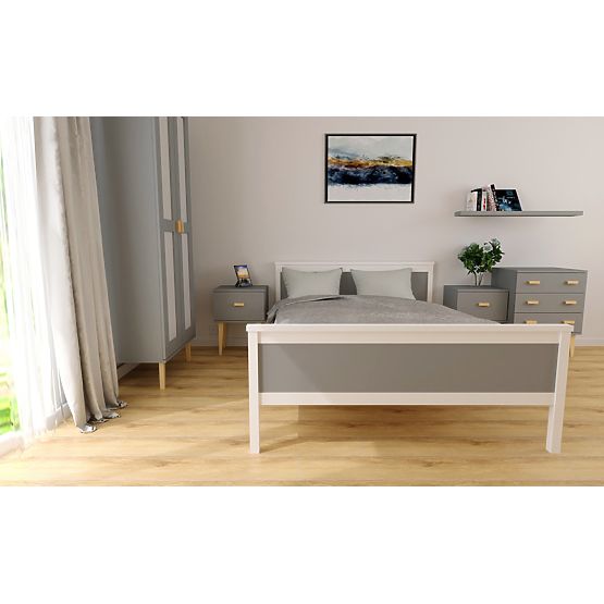 Fa ágy Ikar 200 x 120 cm - szürke-fehér