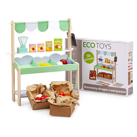 Fa eladó állvány zöldségekkel