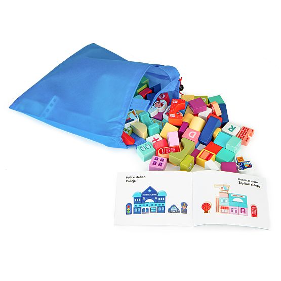 Fa építő város szőnyeg 121 darab ECOTOYS