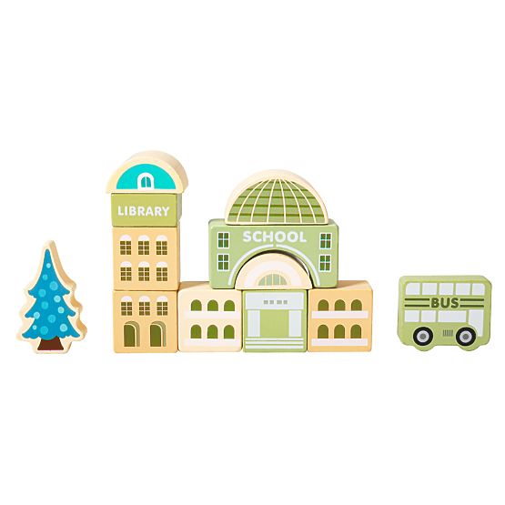 Fa építő város szőnyeg 121 darab ECOTOYS