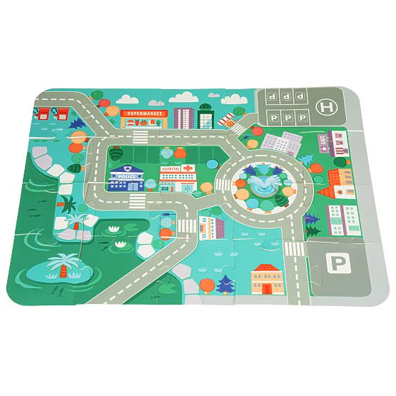 Fa építő város szőnyeg 121 darab ECOTOYS