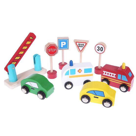 Fa garázs autóval és lifttel