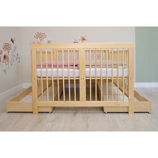 Ourbaby Twinny - Természetes fa kiságy ikreknek