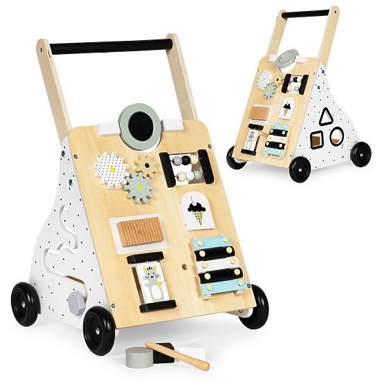 Fa járóka tolható oktatási kocsi gyerekeknek ECOTOYS